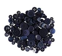 Trimming Shop Round Resin Buttons 2 & 4 Holes Assorted Mixed Colours and Sizes For Sewing Craft, Children’s Handmade Decoration, DIY Project, 50g, Mixed Navy Blue
