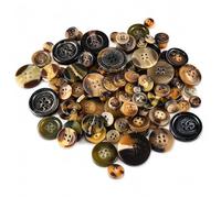 Trimming Shop Round Resin Buttons 2 & 4 Holes Assorted Mixed Colours and Sizes for Sewing Craft, Children’s Handmade Decoration, DIY Project (Brown, 50g)