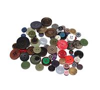 Trimming Shop Round Resin Buttons 2 & 4 Holes Assorted Mixed Colours and Sizes For Sewing Craft, Children’s Handmade Decoration, DIY Project, 50g, Mixed Flat Colours