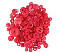 Trimming Shop Round Resin Buttons 2 & 4 Holes Assorted Mixed Colours and Sizes For Sewing Craft, Children’s Handmade Decoration, DIY Project, 50g, Rose Pink