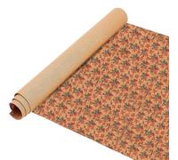 Trimming Shop Rustic Flower Print Texture Cork Fabric Sheet - 50cm x 137cm, 180gsm Lightweight Natural Cork Veneer for Crafts, Sewing, Book Covers, Upholstery & Sustainable Décor