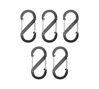 Trimming Shop S Carabiner Keyring Clip, 5PCS Small Dual Spring Opening Keychain Clip Locking Carabiner Keyring Clip Double Clip Hook for Outdoor Hiking Fishing Camping, Black