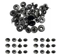 Trimming Shop S Spring Press Studs, 12mm Metal Snap Fastener Durable, No-Sew Buttons for Clothing, Wallets, Clutches, DIY Leathercrafts, Handbag, Jackets, Gunmetal Black, 20pcs
