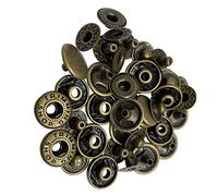 Trimming Shop S Spring Press Studs, 15mm Metal Snap Fastener Durable, No-Sew Buttons for Clothing, Wallets, Clutches, DIY Leathercrafts, Handbag, Jackets, Bronze, 20pcs