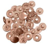 Trimming Shop S Spring Press Studs, 15mm Metal Snap Fastener Durable, No-Sew Buttons for Clothing, Wallets, Clutches, DIY Leathercrafts, Handbag, Jackets, Rose Gold, 50pcs