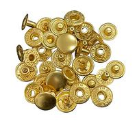 Trimming Shop S Spring Press Studs, 15mm Metal Snap Fastener Durable, No-Sew Buttons for Clothing, Wallets, Clutches, DIY Leathercrafts, Handbag, Jackets, Gold, 100pcs