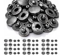 Trimming Shop S Spring Press Studs - Alloy Cap, 12.5mm, Gunmetal, 100pcs