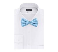Trimming Shop Satin Classy Neck Bow Tie Solid Sky Blue Colour Adjustable Butterfly Pretied Bowtie Tuxedo Men Women Kids Formal Casual Party Wear Fashion Accessory