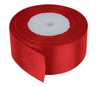 Trimming Shop Scarlet Ribbon Roll - 40mm x 25 Metres - Double Sided Satin Brightly Coloured - 100% Polyester - for Gift Wrapping, Decorating, Arts and Craft - Machine Washable
