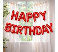 Trimming Shop Self-Inflating Red Happy Birthday Banner Balloons