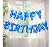 Trimming Shop Self-Inflating Royal Blue Happy Birthday Banner Balloons