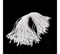 Trimming Shop Set of 100 Pieces White Nylon String Hang Tags - Snap Lock Pins Loop Price Tag Fastener for Attaching Labels and Security Tags - Fastener for Products, 7 inches Long
