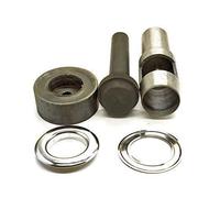 Trimming Shop Set of 3: Die Set, Hollow Hole Punch, and 10 Pieces of 30mm Silver Eyelets - Grommet Setting Tool Kit for For Clothing, Leathercraft and Scrapbooking