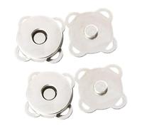 Trimming Shop Sew On Flower Magnetic Press Stud Clasps for Leather Craft, Lightweight 2-Part Snap Fasteners for Sewing, Bags, Clothing Repair, Crafts & DIY Projects (18mm, Silver, 10pcs)