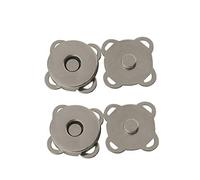 Trimming Shop Sew On Flower Magnetic Press Stud Clasps for Leather Craft, Lightweight 2-Part Snap Fasteners for Sewing, Bags, Clothing Repair, Crafts & DIY Projects (14mm, Gunmetal Black, 2pcs)