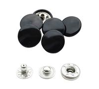 Trimming Shop Shiny Black 15mm S Spring Press Studs 4 Part, Durable and Lightweight, Metal Snap Fasteners for Jackets, Jeans, Leather Craft, Straps and Sewing Projects, Clothes Repair 100pcs