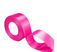 Trimming Shop Shocking Pink Ribbon Roll - 25mm x 25 Metres - Double Sided Satin Brightly Coloured - 100% Polyester - for Gift Wrapping, Decorating, Arts and Craft - Machine Washable
