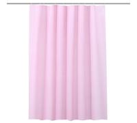 Trimming Shop Shower Curtain With 12 Hooks, Mold and Mildew Resistant 72x72 Inch Long, Washable PEVA Plain Bathroom Curtains, Shower Curtain Liner 180 x 180cm Long, Pink