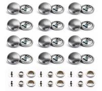 Trimming Shop Silver 15mm Press Studs 4 Part Snap Fasteners, 100pcs