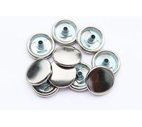 Trimming Shop Silver 15mm S Spring Press Studs 4 Part, Durable and Lightweight, Metal Snap Fasteners for Jackets, Jeans, Leather Craft, Straps and Sewing Projects, Clothes Repair 50pcs