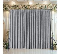Trimming Shop Silver Crushed Velvet Backdrop Photography Background 3x3M Photo Backdrop Soft Blackout Curtain - Shooting Props for Wedding, Birthday, Baby Shower Party Decoration