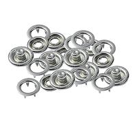 Trimming Shop Silver Snap Poppers Prong Ring Press Studs, 100pcs Set