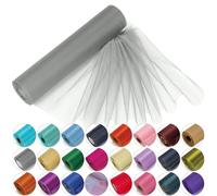 Trimming Shop Silver Snow Sheer Organza Roll 25m x 29cm Glitter Sashes