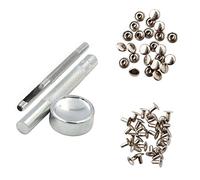 Trimming Shop Single Cap Tubular Rivets with Fixing Hand Tool Kit Durable Craft Essential for DIY Leathercrafts, Clothing, Purse & Bag Making (10mm, Silver, 100pcs)