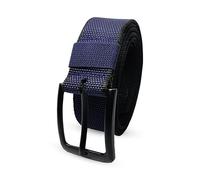 Trimming Shop Single Grommet Polyester Belt, 125cm (49.2”) Rivet Eyelet Studded Heavy Duty Polyester Web Work Belt with Metal Buckle for Work, Outdoor, and Casual Use (Navy)