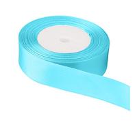 Trimming Shop Sky Blue Ribbon Roll - 23mm x 25 Metres - Double Sided Satin Brightly Coloured - 100% Polyester - for Gift Wrapping, Decorating, Arts and Craft - Machine Washable