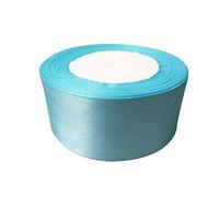 Trimming Shop Sky Blue Ribbon Roll - 50mm x 25 Metres - Double Sided Satin Brightly Coloured - 100% Polyester - for Gift Wrapping, Decorating, Arts and Craft - Machine Washable