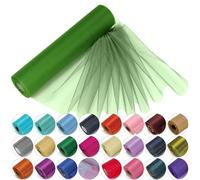 Trimming Shop Snow Sheer Organza Roll 25m x 29cm Glitter Sashes, Sage