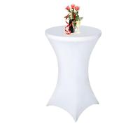 Trimming Shop Spandex Cocktail Tablecloth Fitted Stretch High Top Round Table Cover for Bar Wedding Cocktail Wedding Birthday Party Banquet Table, 30'' x 43'', White, 1 Pack