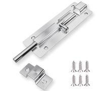 Trimming Shop Stainless Steel Door Bolt Lock 73mm x 27mm - 1pc with Screws | Slide Latch for Bathrooms, Toilet, Bedroom, Cupboards, Barn Door, Cabinets - Rust Resistant, Surface Mount