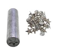 Trimming Shop Star Shape Pin Type Stud with Fixing Hand Tool Craft Essentials for Fabric Decoration, Jacket, Leathercraft, DIY Project (11mm, Silver, 50pcs)