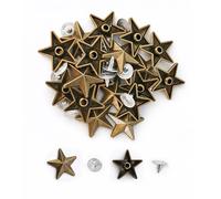 Trimming Shop Star Shaped Studs with Back Pin Rivets, 11mm Metal Decorative Studs for Leather Jackets, Shoes, Bags, Punk Style Craft Stud for DIY Leathercraft & Clothing Decoration, Bronze, 50pcs