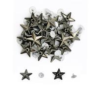 Trimming Shop Star Shaped Studs with Back Pin Rivets, 11mm Metal Decorative Studs for Leather Jackets, Shoes, Bags, Punk Style Craft Stud for DIY Leathercraft & Clothing Decoration, Gunmetal, 50pcs