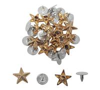 Trimming Shop Star Shaped Studs with Back Pin Rivets, 11mm Metal Decorative Studs for Leather Jackets, Shoes, Bags, Punk Style Craft Stud for DIY Leathercraft & Clothing Decoration, Gold, 100pcs