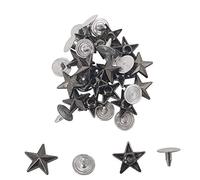 Trimming Shop Star Shaped Studs with Back Pin Rivets, 11mm Metal Decorative Studs for Leather Jackets, Shoes, Bags, Punk Style Craft Stud for DIY Leathercraft & Clothing Decoration, Gunmetal, 100pcs
