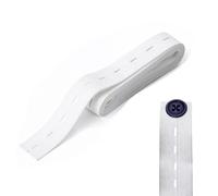 Trimming Shop Strechable 15MM Buttonhole Elastic Flatback Sewing Elastic Band with Holes for Trouser Waistbands Maternity Clothes Skirts Shorts Pants Waistline Sewing, 30 metres, White