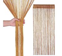Trimming Shop String Curtains Glitter Fringe Panel Fly Screen Doorway Curtain Closet Window Doors Sequin Sheer Room Divider Tassel for Doorway, Windows, Home Decoration, 200cm x 90cm, Gold