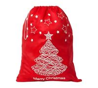 Trimming Shop Traditional Red Large Santa Sack | 60 x45cm Felt Father Bag with Drawstring Closure | Festive Storage for Holiday Presents Xmas Gifts, Toys & Sweets | 1pc