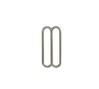 Trimming Shop Tri-glide Metal 3-Bar Slider Buckle Adjustable Fasteners for Webbing straps, Belts, Clothing, Handbag, footwear, Leathercraft, Silver, 40mm, 5pcs