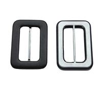 Trimming Shop Tri-Glide Slide Buckle Adjustable Webbing Triglides Slider Covered PVC Buckle for Handbag Strap, Backpack, Pet Collars, Belts, DIY Craft Projects, 50mm, Black, 2pcs