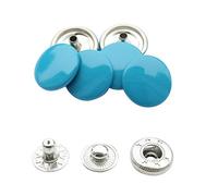 Trimming Shop Turquoise Blue 15mm S Spring Press Studs 4 Part, Durable and Lightweight, Metal Snap Fasteners for Jackets, Jeans, Leather Craft, Straps and Sewing Projects, Clothes Repair 10pcs