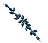 Trimming Shop Turquoise Blue Crystal Rhinestone Diamante Motif 16 x 2.5cm