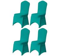 Trimming Shop Turquoise Wedding Chair Covers Set of 4, Spandex Polyester Stretch Removable Washable Universal Slipcovers for Wedding Banquet, Dining Party & Events