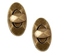 Trimming Shop Twist Turn Lock Oval Bag Closure, Bronze, 21mm x 37mm, 2pcs | Handbag Buckle Replacement Clasp Closure for DIY Leathercraft Shoulder Bag Purse Making Accessory