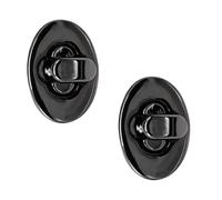 Trimming Shop Twist Turn Lock Oval Bag Closure, Gunmetal, 15x22mm-2pcs