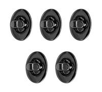 Trimming Shop Twist Turn Lock Oval Bag Closure, Gunmetal, 22x37mm-5pcs | Handbag Buckle Replacement Clasp Closure for DIY Leathercraft Shoulder Bag Purse Making Accessory